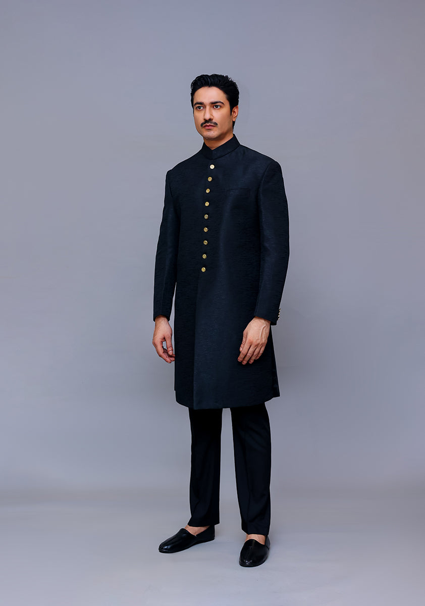 black sherwani, black sherwani for men, sherwani online