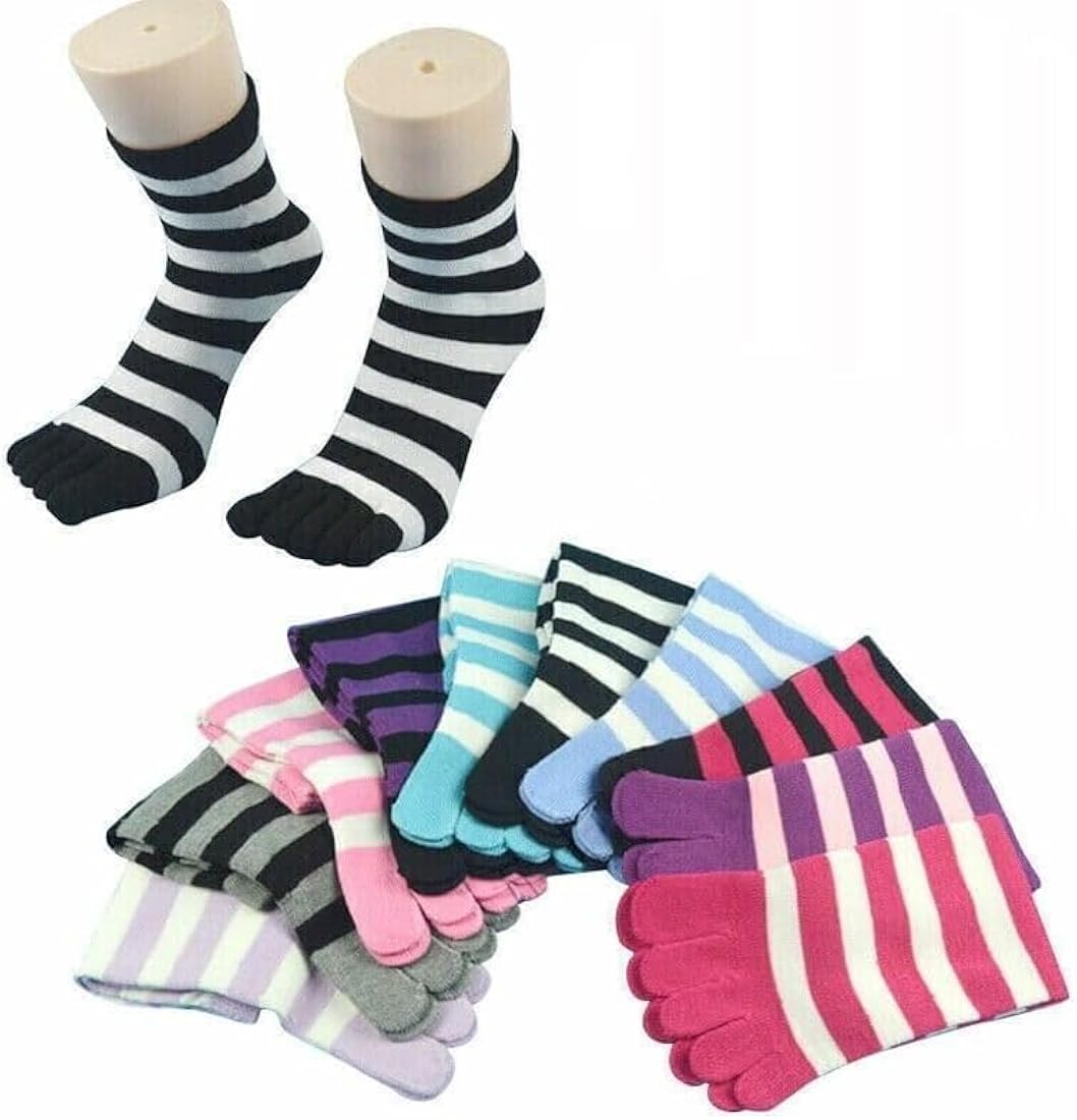 Five Finger Black Stripes Socks for Women