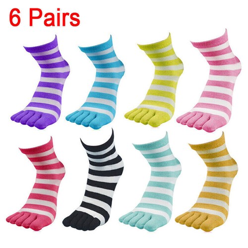 Five Finger Green Stripes Socks for Women