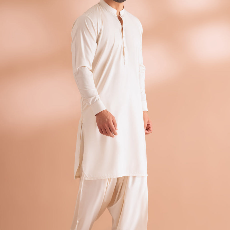 Stylish Dove-Blended-Shalwar Suit