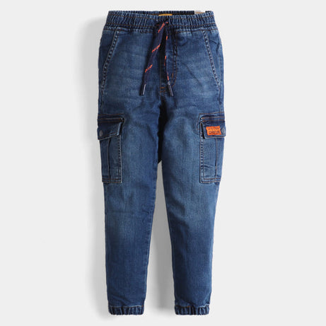 Dress Your Young Explorer in Style with BOYS PANT DENIM ADVENTURE-MID BLUE
