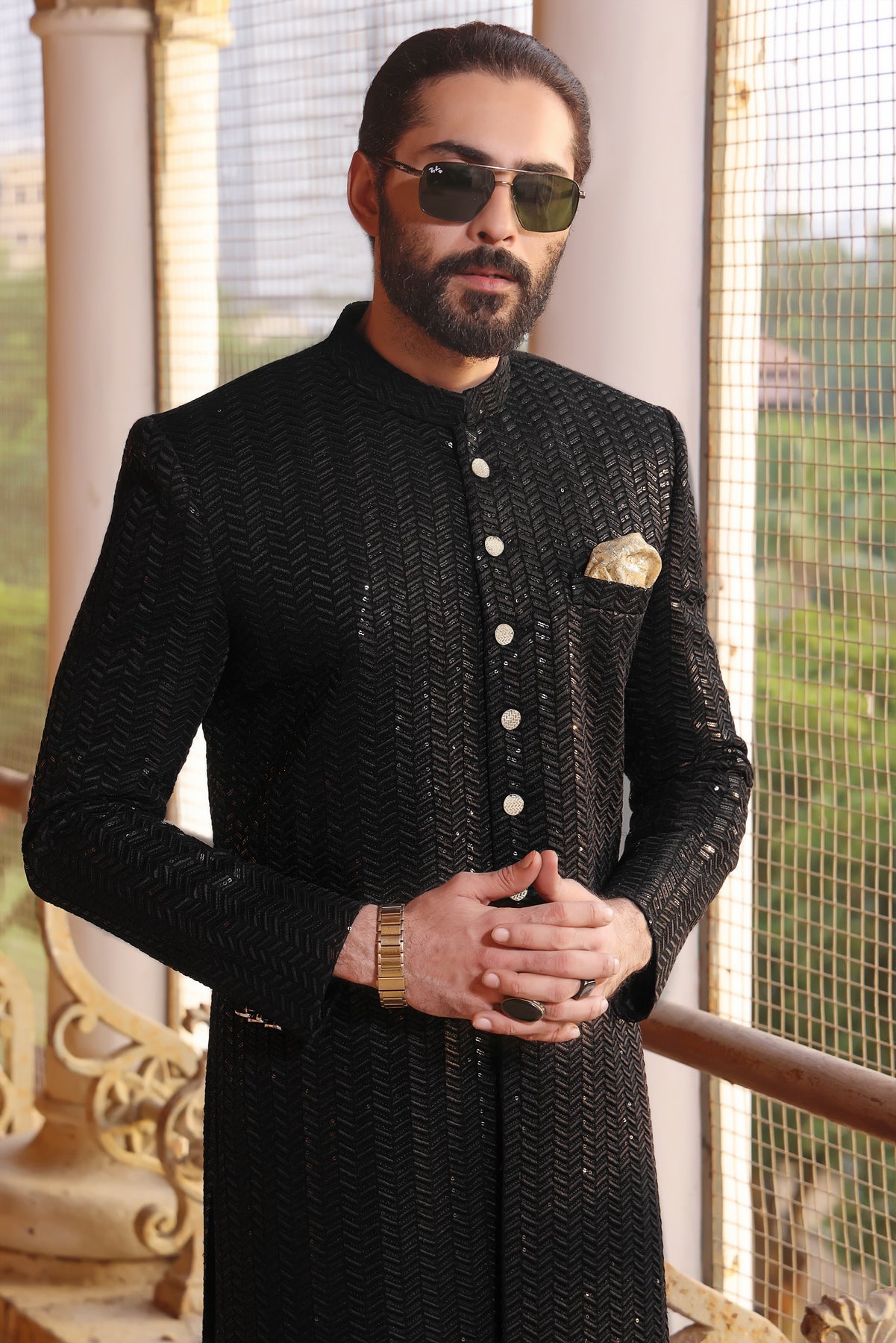 mens black sherwani, navy blue sherwani, off white sherwani