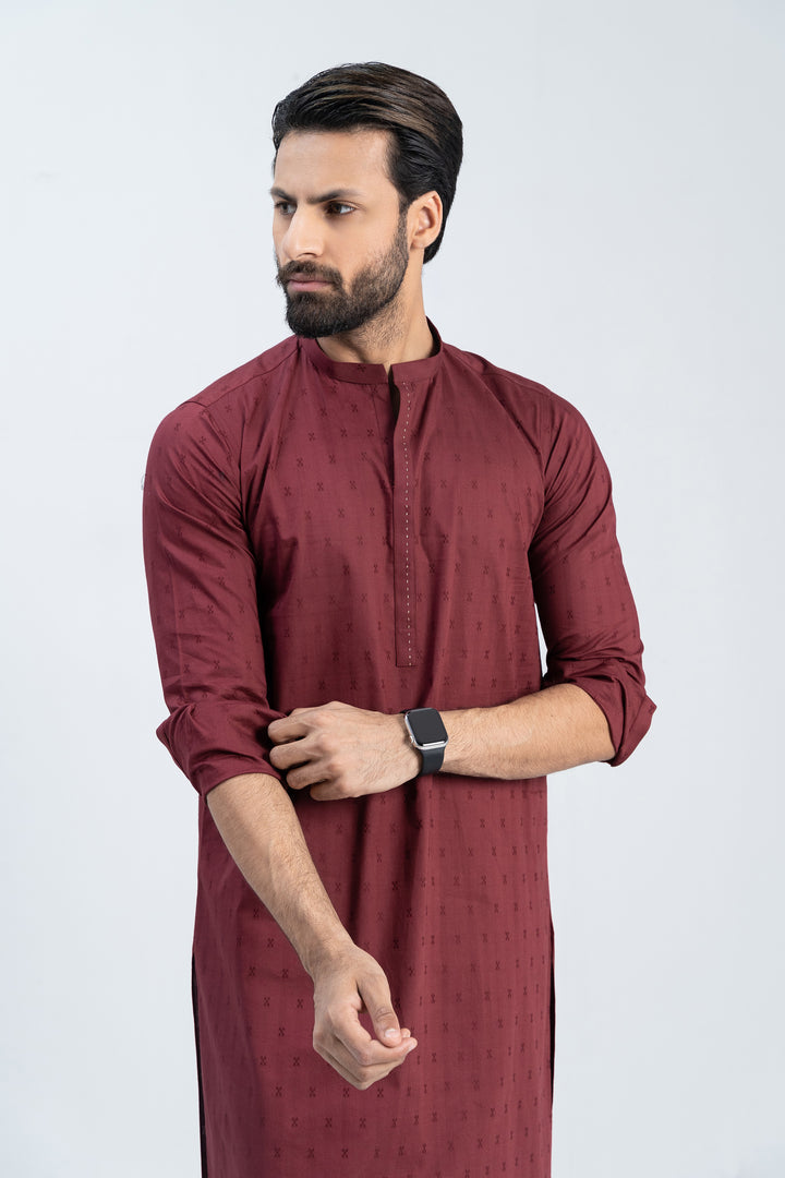 Maroon Kurta Trouser - Exquisite Ethnic Ensemble for Men