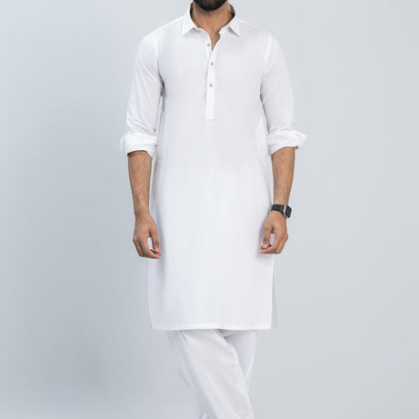 Gents Cotton White Kurta - Elegant Ethnic Attire for Modern Men
