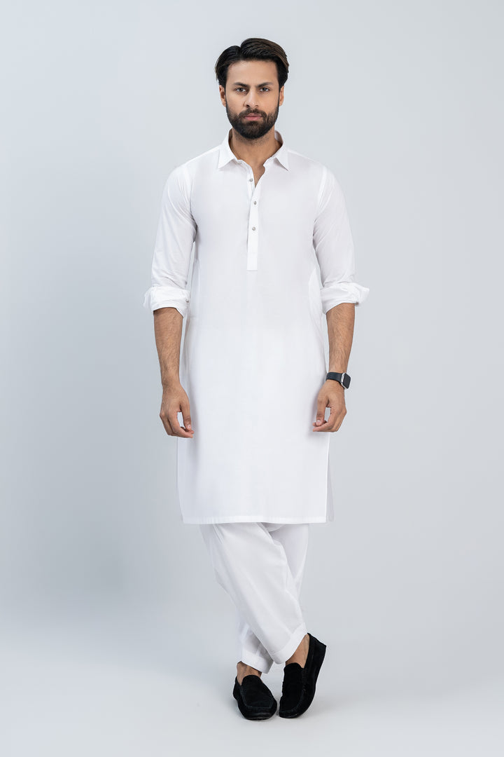 Gents Cotton White Kurta - Elegant Ethnic Attire for Modern Men