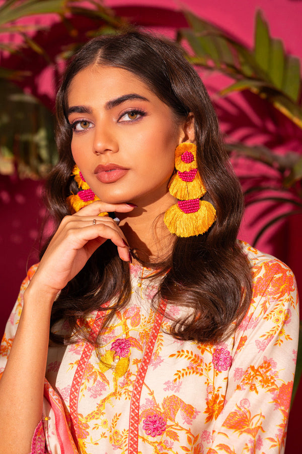 , exquisite women's unstitched Turkish coffee fabric, Oaks embroidered lawn fabric