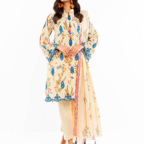 Exquisite 3 Pc Embroidered Poly Lawn Suit with Poly Lawn Dupatta - Shop Now at Jabeens Shop