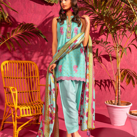 Exquisite 3 Pc Embroidered Poly Lawn Suit with Poly Lawn Dupatta - Shop Now at Jabeens Shop