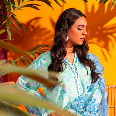 , exquisite women's unstitched Morbagh fabric, Zahra Ahmad premium fabric collection