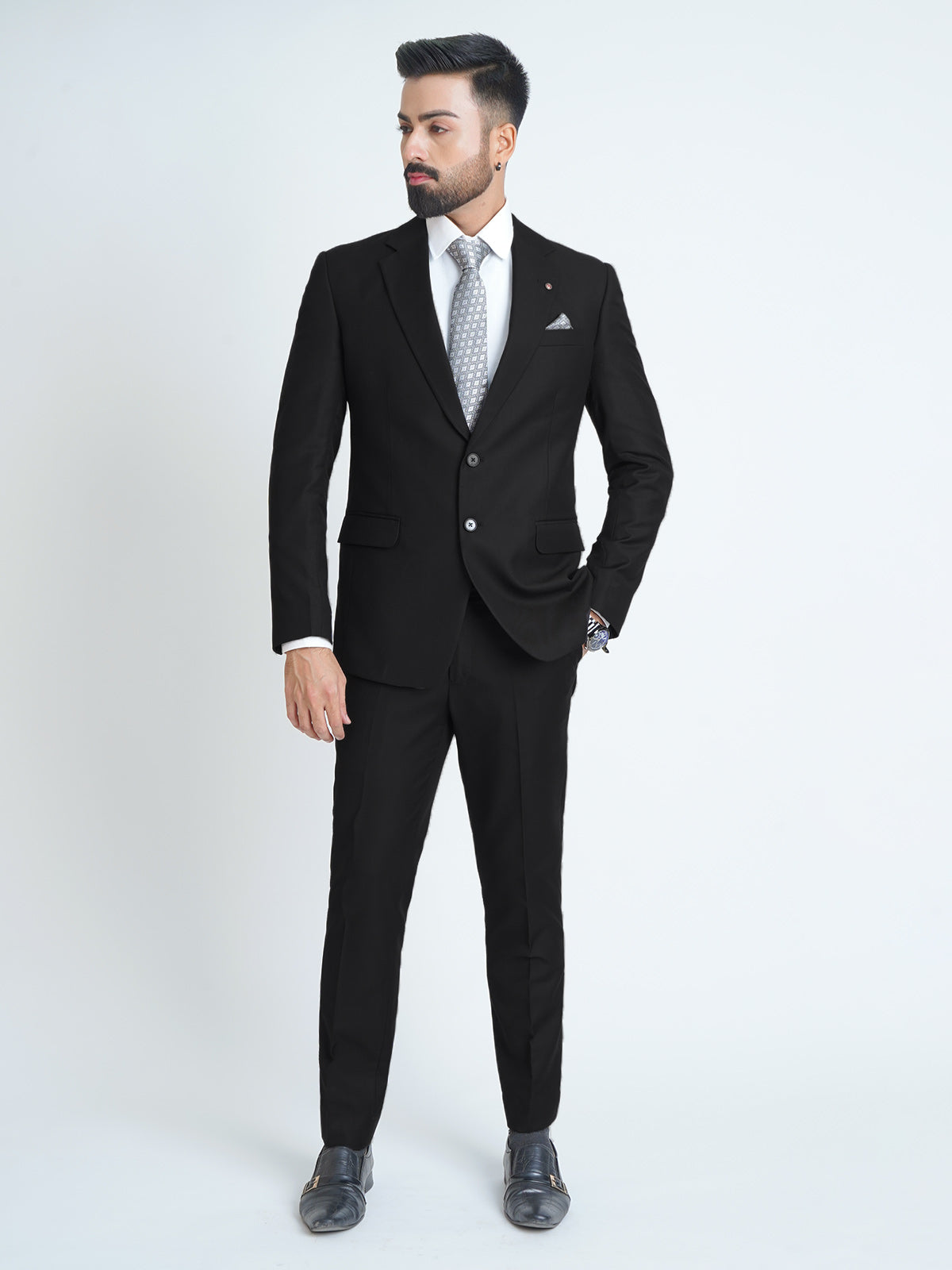 3 piece suit, black suit, black suits for men
