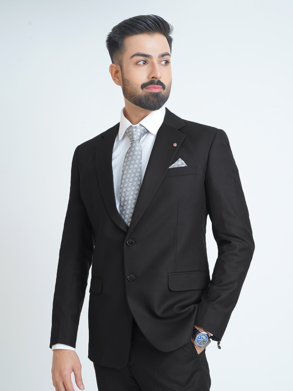 3 piece suit, black suit, black suits for men