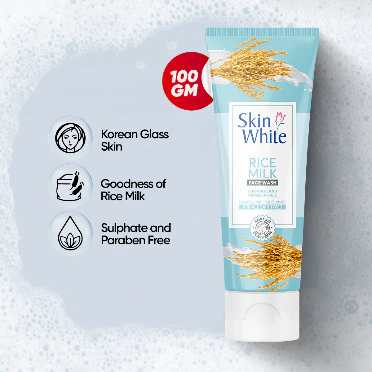 Rice Milk Face Wash (Sulphate & Paraben Free)