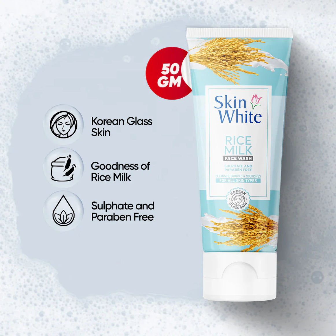 Rice Milk Face Wash (Sulphate & Paraben Free)