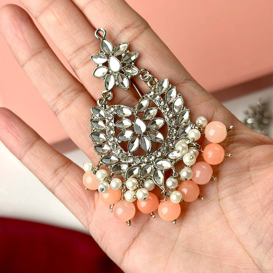 , Sameera Earrings Silver (Peach), Alita