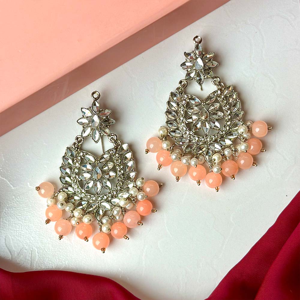 , Sameera Earrings Silver (Peach), Alita