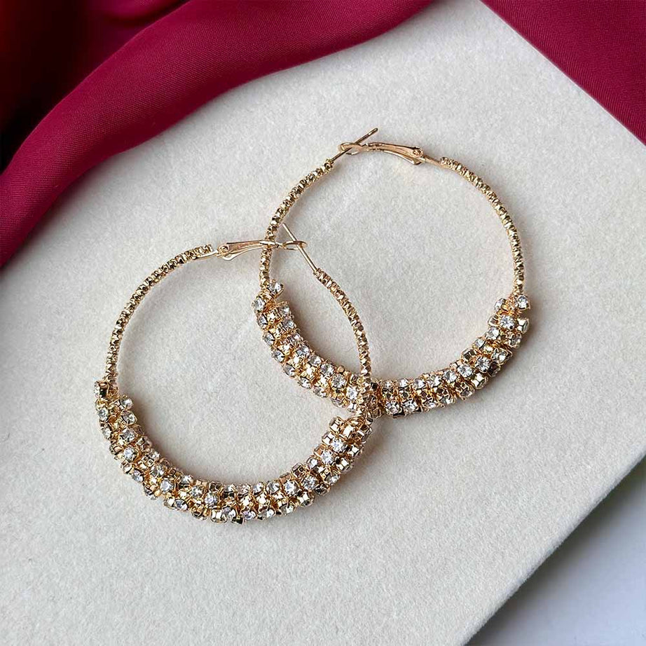 Exquisite Extra-Quality Sparkle Hoops: Add Glamour to Your Look
