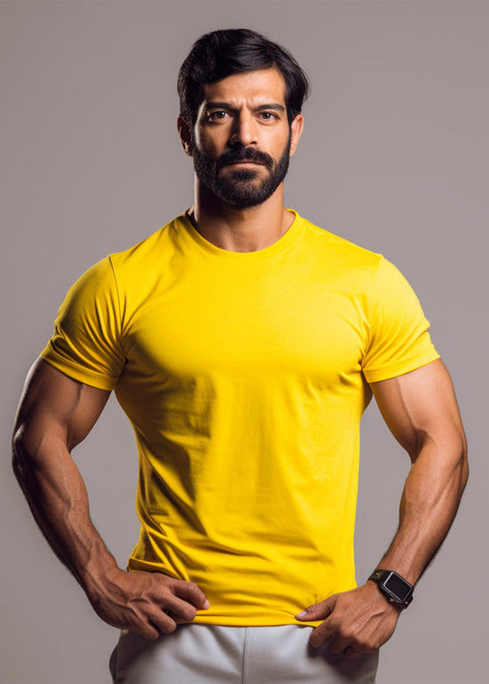 Embrace Comfort and Style with Basic Yellow Tee - Superior Menswear