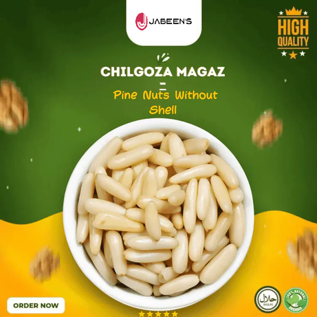 Chilgoza Magaz – Raw Pine Nuts Without Shell 250gm Packs