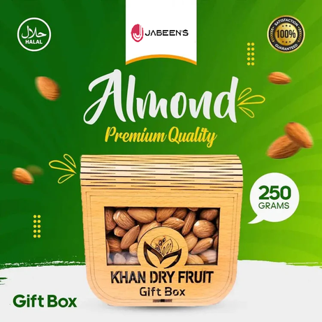 Almond Badam Giri Nuts Gift Box Basket ( 250gm Pack )