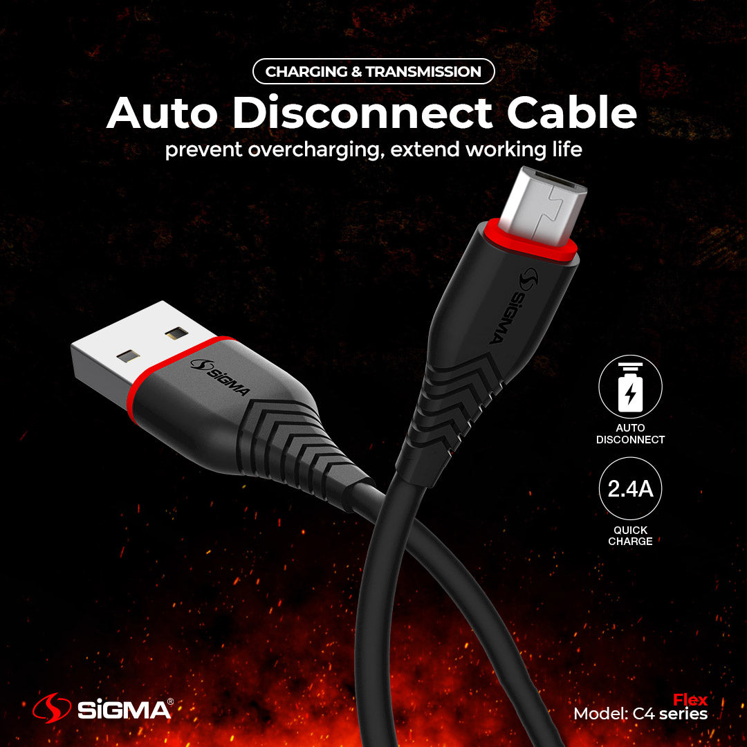 Flex Micro Cable – 2.4A Auto Disconnect – C4
