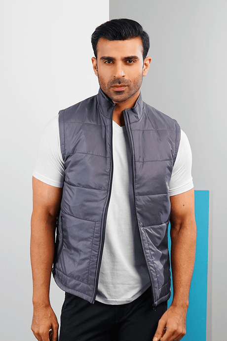 Unveil Style with Our ROMAN SILVER Sleeveless PUFFER Jacket - A Modern Classic