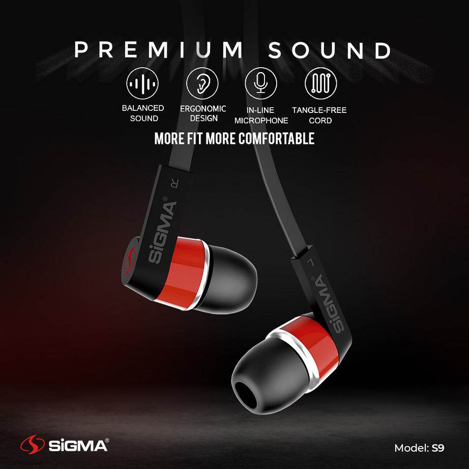 Sigma High Quality Stereo Earphones S9