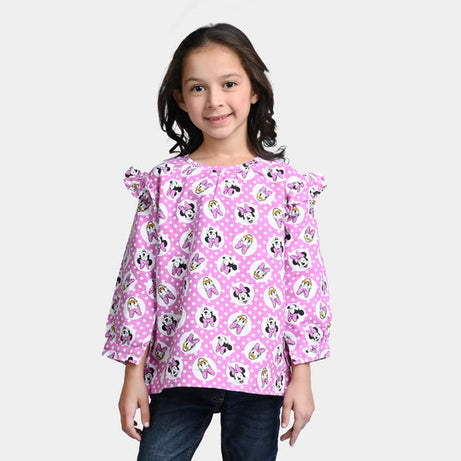 Girls Flannel Casual Top in Pink | Free Shipping