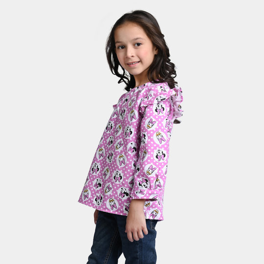 , Flannel top pink, girls casual top