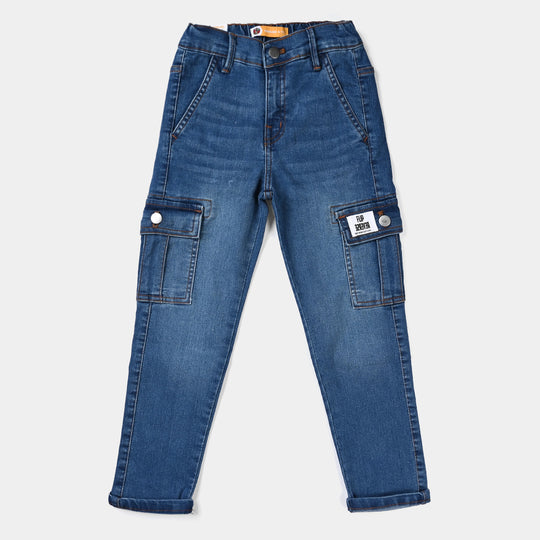 , Denim stretch pants, boys mid-blue pants