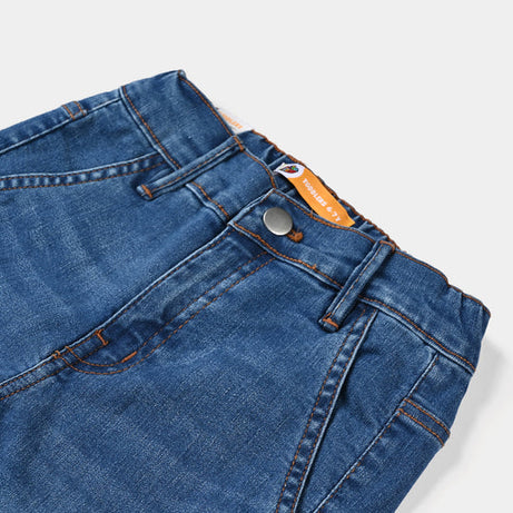 , Denim stretch pants, boys mid-blue pants