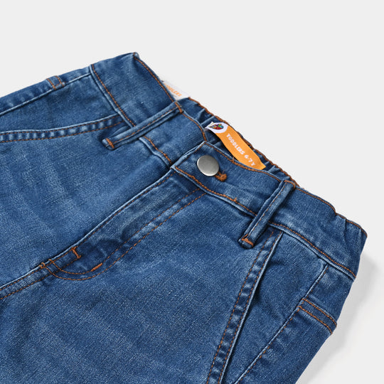 , Denim stretch pants, boys mid-blue pants